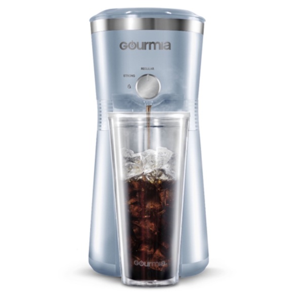 GOURMIA Iced Coffee Maker with Reusable Tumbler, Blue - Picture 1 of 7